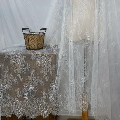 

High Quality Eyelash Lace Accessories Fabric Diy Apparel Home Wedding Decoration Fabric