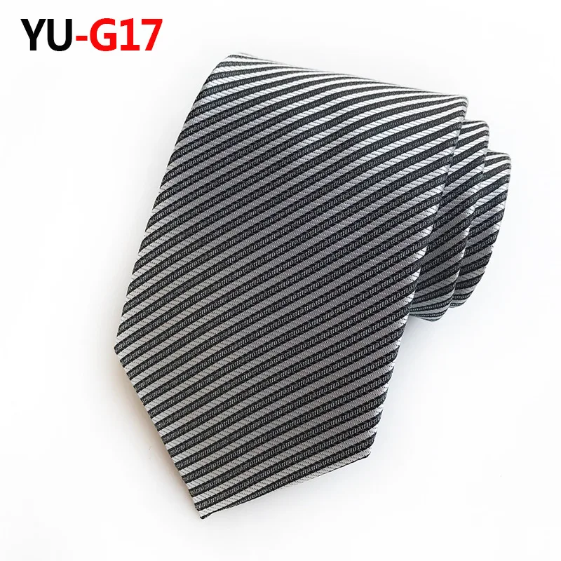 YUG17 Шелковый мужской галстук, 8 см., в клетку, с узором пейсли, в полоску, с геометрическим рисунком, для шеи, галстуки для мужчин, галстук, классическая одежда, деловой, свадебный галстук, вечерние галстуки - Цвет: YUG17