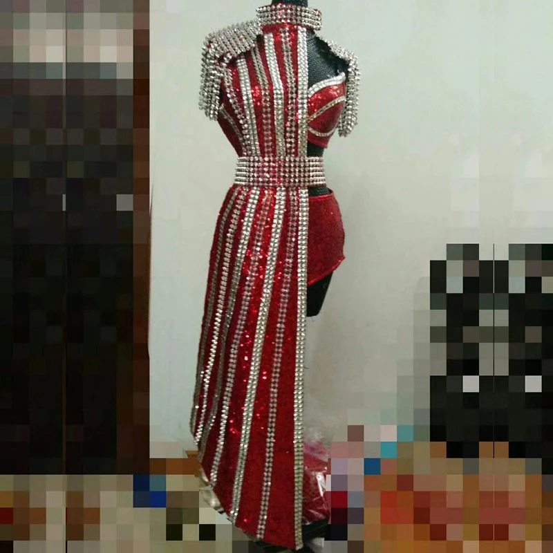 

Женский костюм для танцев, красный, черный, фиолетовый, с заклепками