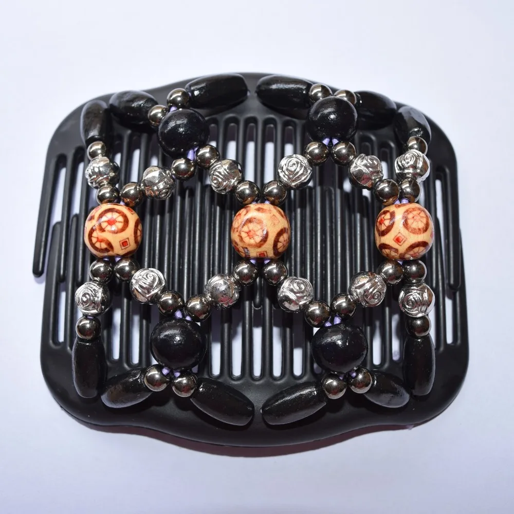 

flower and silver african style beads Magic thick new high quality Comb 20 pcs/lot professional work lady hair accessory