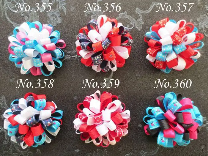 

50pcs Hand Customize Good Girl C-Loopy Puffs Ribbon 2.5" Hair Accessories Bow Alligator Clips