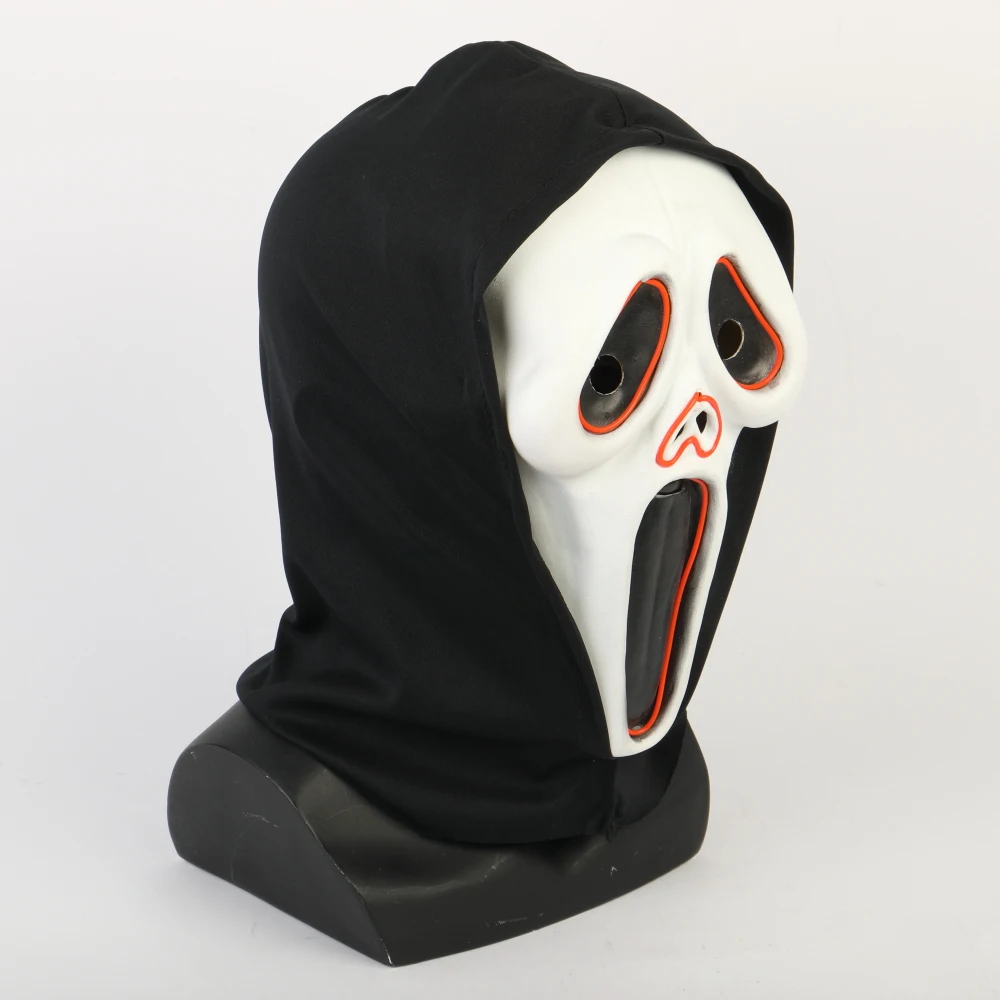Привидением на Хэллоуин костюм маска для лица световой Scream взрослый страшные