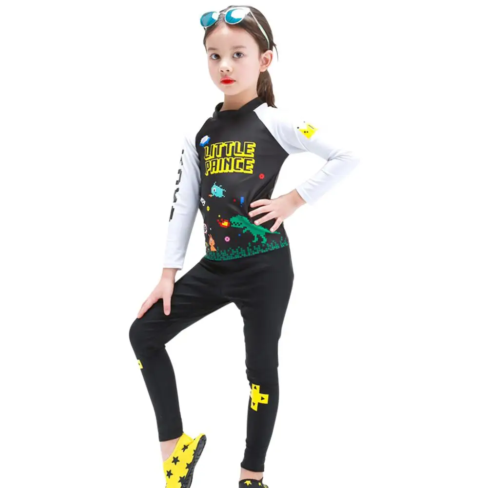 2019 Unisex Children Long-sleeved Cartoon Split Sun Block Quick-drying 2-piece Swimsuit | Спорт и развлечения