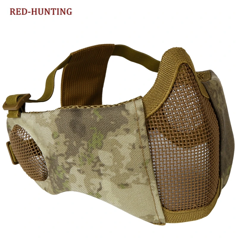 Tactical Foldable Mesh Mask With Ear Protection for Airsoft Paintball with Adjustable Elastic Belt Strap Accessories | Спорт и