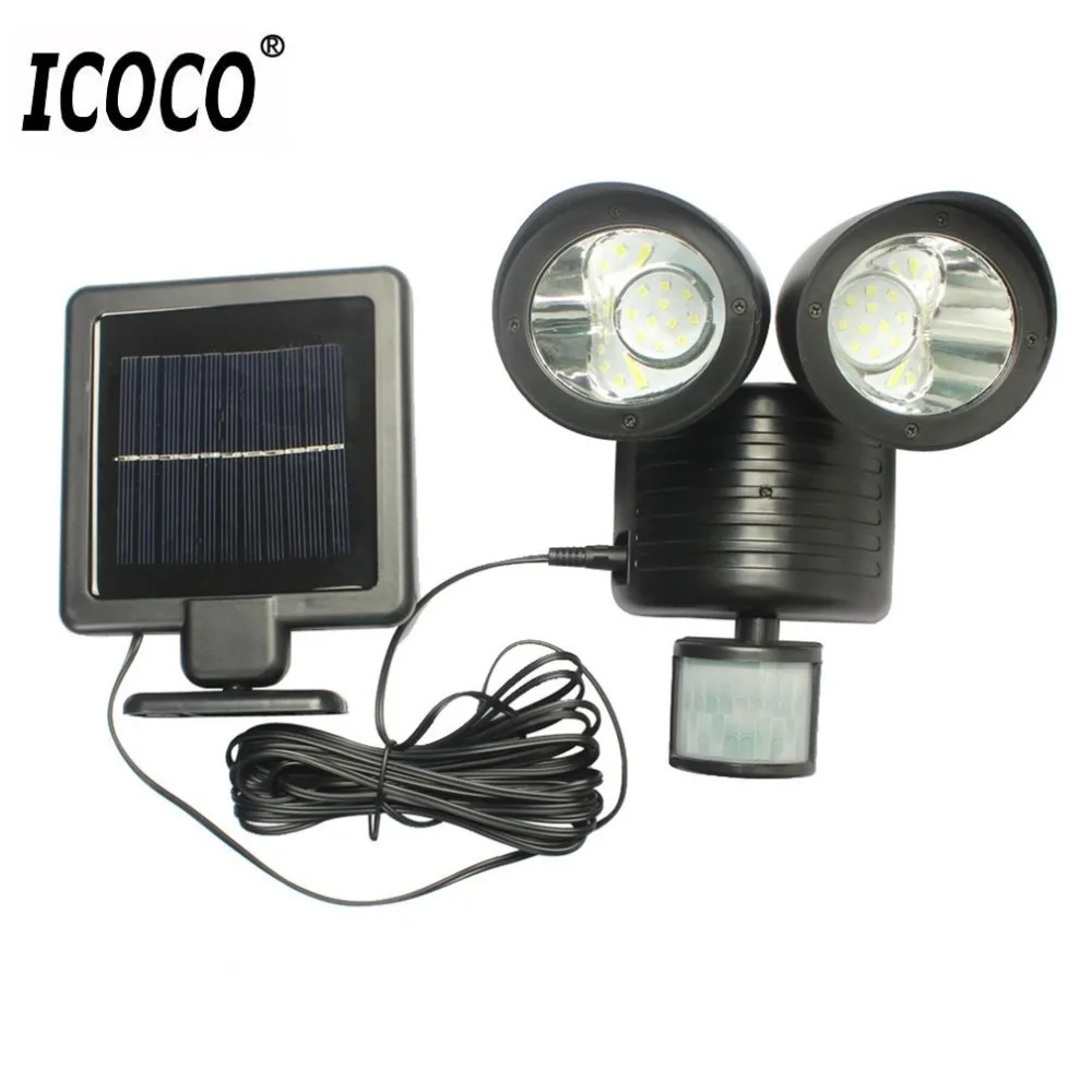 ICOCO 22LED двойной детектор безопасности Солнечный точечный свет датчик движения