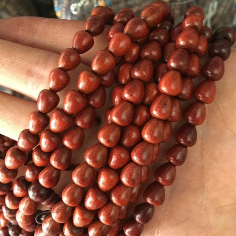 108 *0.8cm African Sandalwood Water Drop Shape Prayer Beads Tibetan Buddhist Mala Buddha Bracelet Rosary Wooden Bangle Jewelry | Украшения