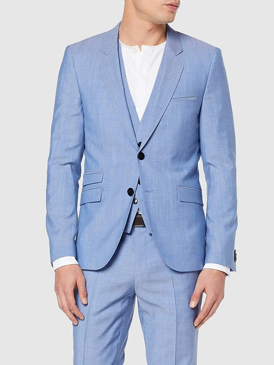 Custom Slim Fit Notc отворотом Лучший мужской костюм синий жених мужские свадебные