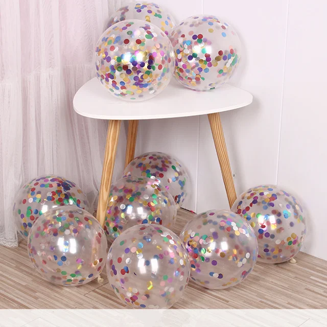 Multicolor confetti 5 шт золотые серебряные конфетти воздушные шары с днем рождения Надувные латексные шары, гелий украшения для свадьбы дня рождения - Цвет: Multicolor confetti