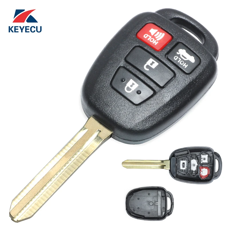 KEYECU 10X дистанционный ключ без ключа сменный корпус на брелок для Toyota Camry 3 + 1 кнопка