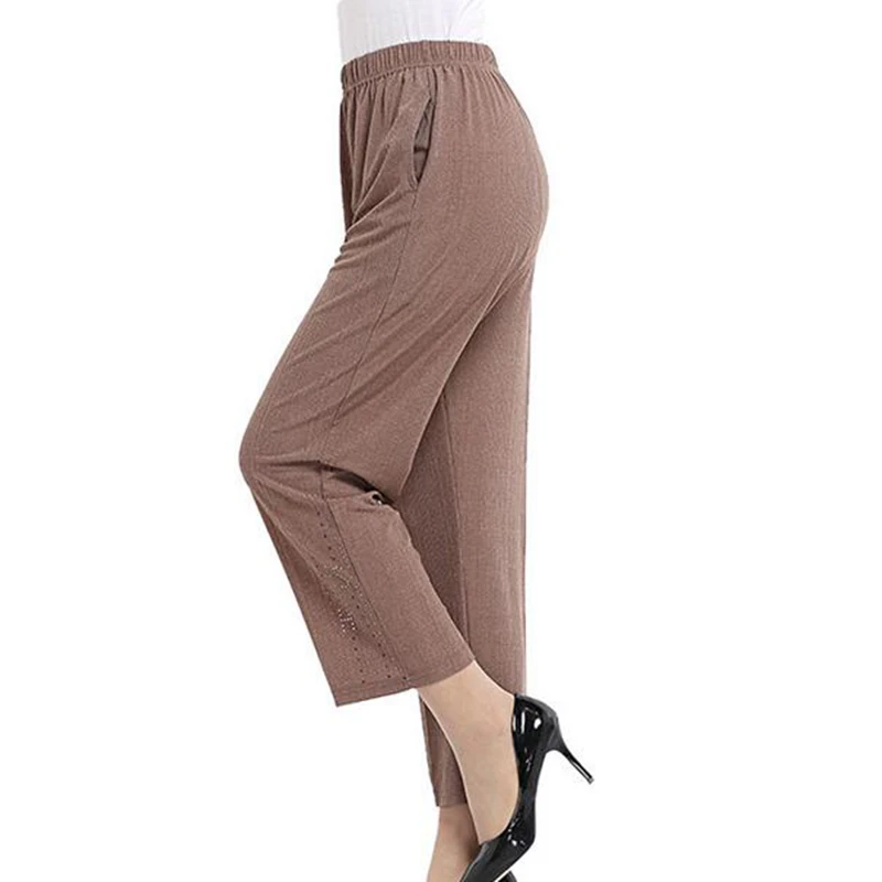 Новинка 2017 повседневные брюки для женщин среднего возраста летние штаны матерей