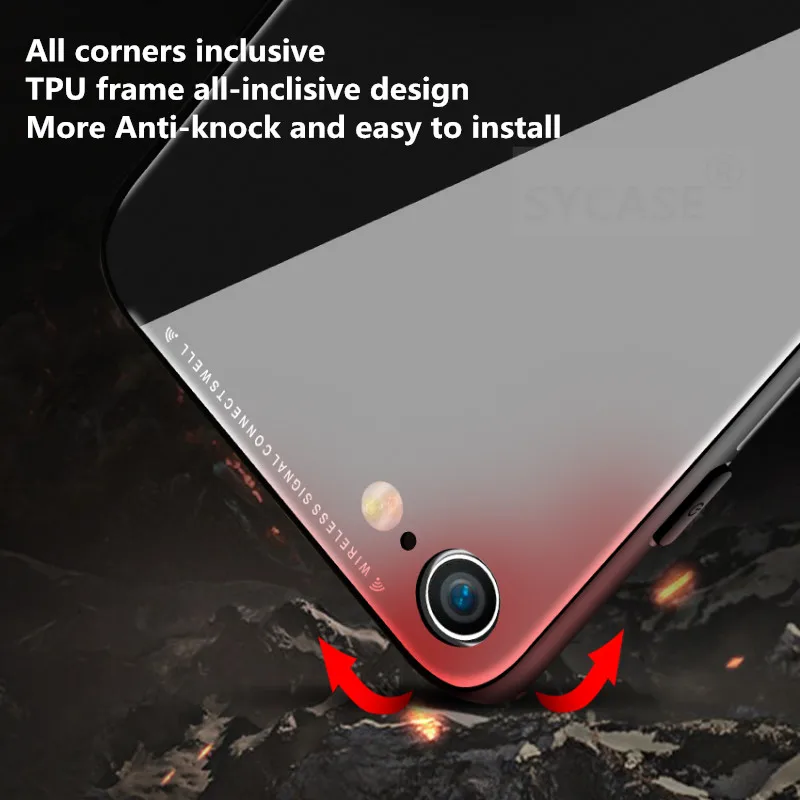 Чехол SY из закаленного стекла чехол для Nokia X6 7 Plus 8 sirocco телефона Мягкий ТПУ