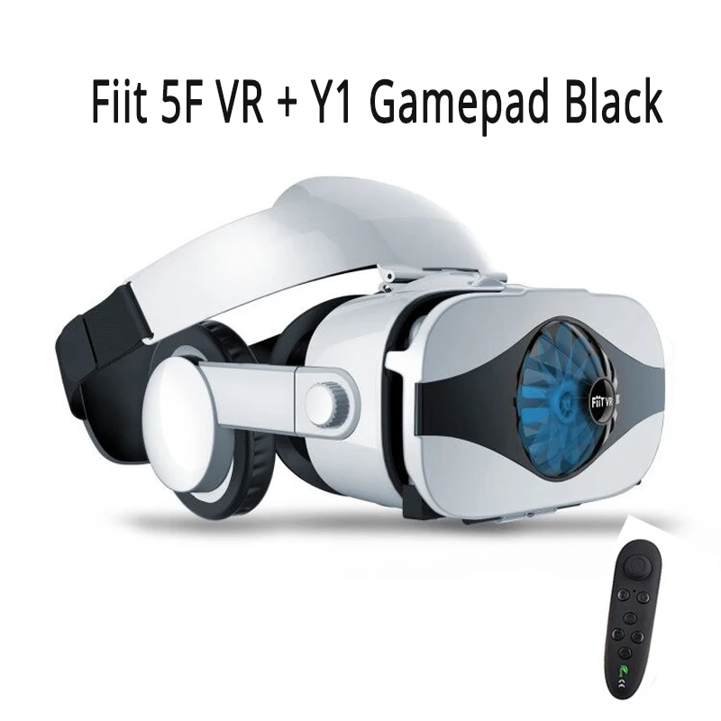 With Y1 Black Fiit 5F шлем 3D VR очки виртуальной реальности Гарнитура для iPhone huawei Android смартфон очки Lunette Ios - Цвет: With Y1 Black