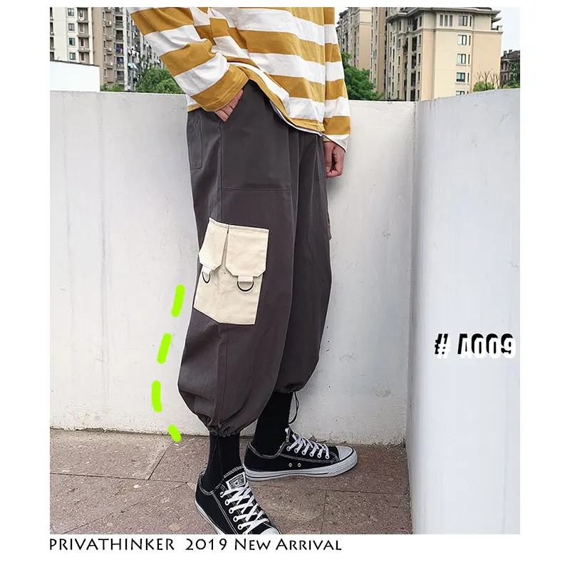 Privathinker Мужская Уличная одежда шаровары 2019 Мужские штаны для бега с большим