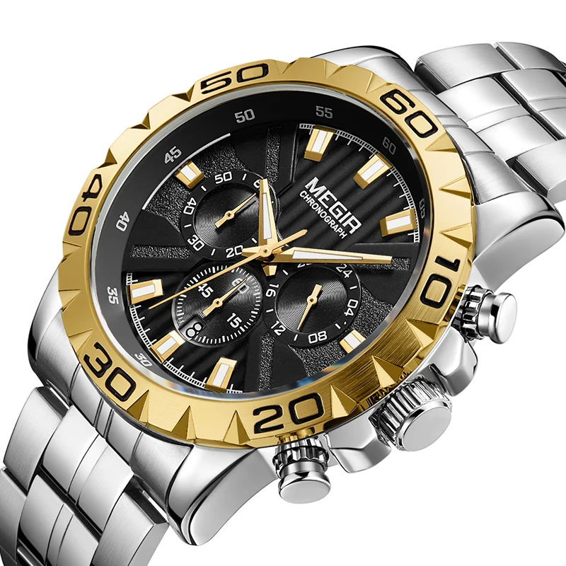 Часы MEGIR мужские наручные брендовые Роскошные спортивные Кварцевые