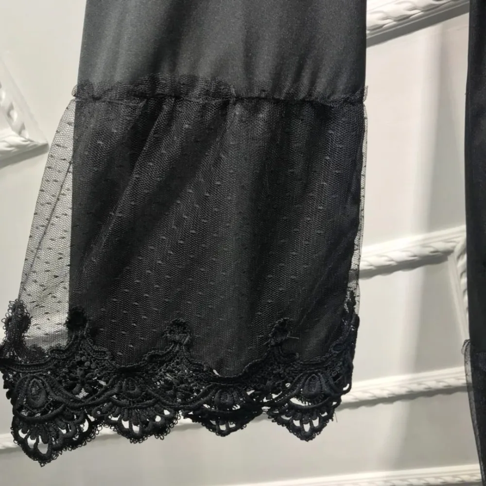 Muslim Lace Abaya Grenadine Black Full Dresses Cardigan Kimono Long Robe Gowns Jubah Middle East Ramadan Arab Islamic Clothing |