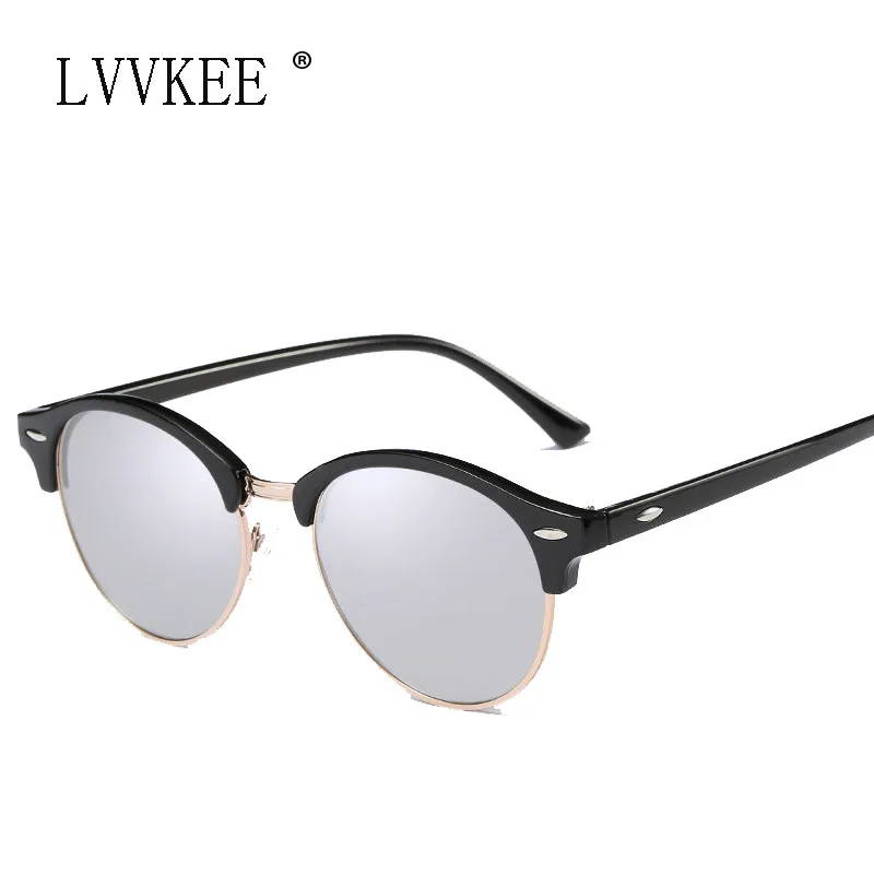 

Round Polarized Mens Sunglasses Brand Designer Unisex Retro Vintage rays mirror Sun Glasses for Women half frame shades
