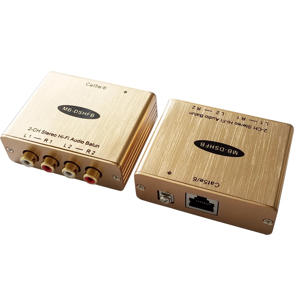 Фото Изоляционный удлинитель звука Hi-Fi Cat5/6, двойной, двунаправленный, Hi-Fi аудио в RJ45, адаптер аналогового аудио в RJ45, конвертер (одна пара) №4