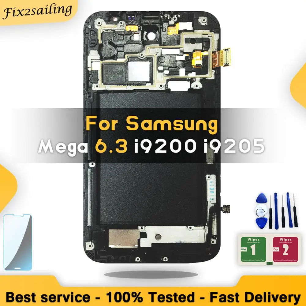 Для Samsung Galaxy Mega 6 3 i9200 i9205 100% рабочий супер AMOLED ЖК-дисплей протестированный