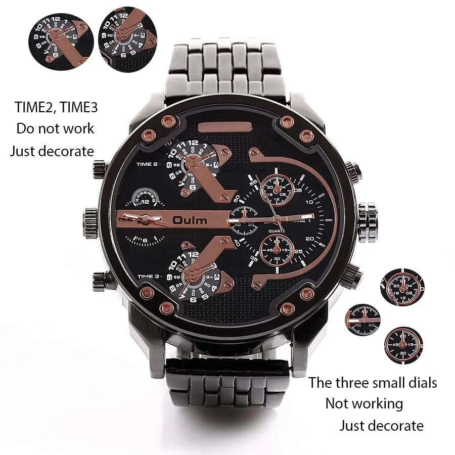 OULM Марка Большой Часы Для мужчин Элитный бренд Военное Дело армия часы Мужчин's