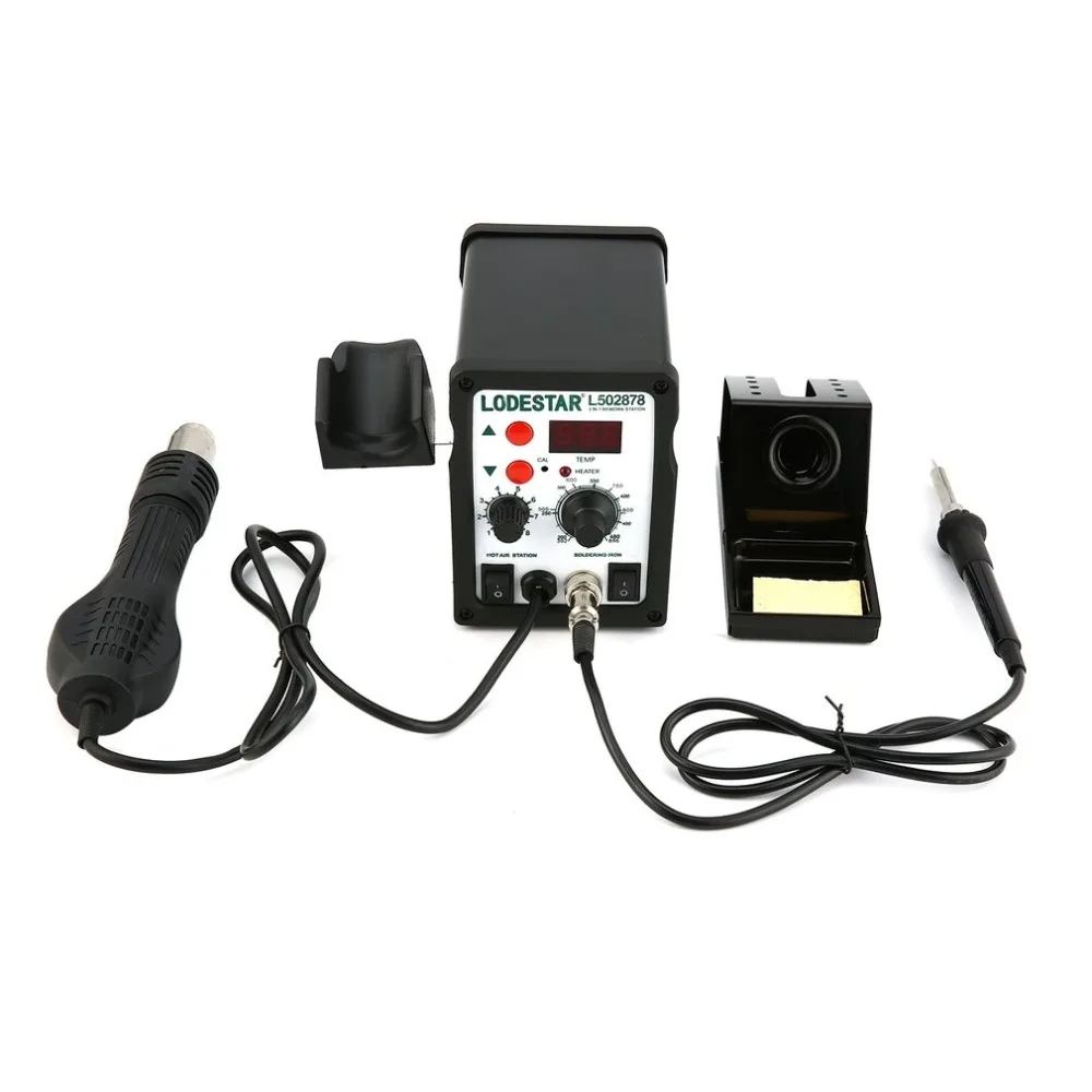2 в 1 цифровой дисплей SMD паяльная станция горячего воздуха и паяльник пистолет