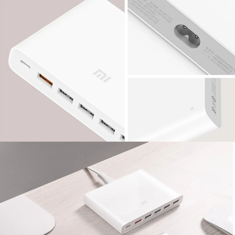 HAWEEL USB-C зарядное устройство 60 Вт умный выход 1 Type-C + 5 USB-A QC 3 0 Быстрая зарядка для