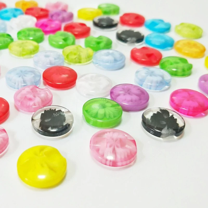 HL 50 шт/150 шт 14 мм Цветные жемчужные полимерные кнопки с плоской задней частью