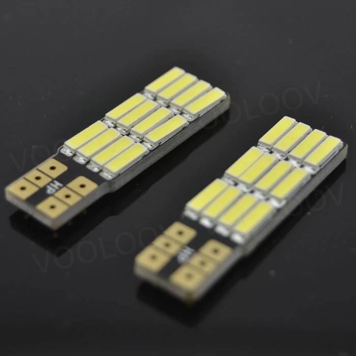100 шт. Высокий люмен новый автомобильный LED T10 12 SMD 7020 7014 неполярный W5W 12SMD 168 194 501