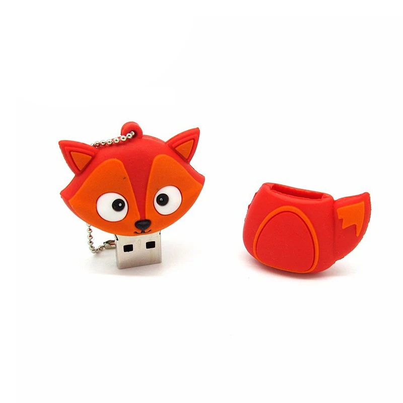Флешка с мультяшными животными, usb флеш-накопитель, 4 ГБ, 8 ГБ, 16 ГБ, 32 ГБ, 64 ГБ, милая лиса/Пчела/Сова/пингвин, карта памяти, Прекрасный Подарочный диск