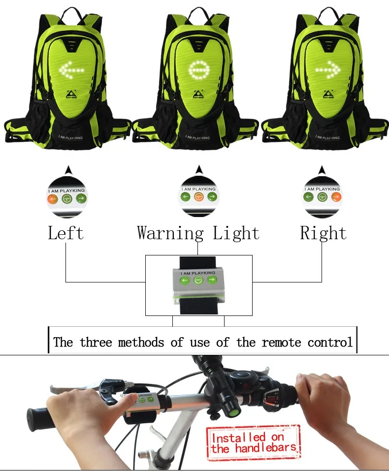 Светодиодный Рюкзак Для Езды На Велосипеде PLAYKING со светоотражающим сигнальным
