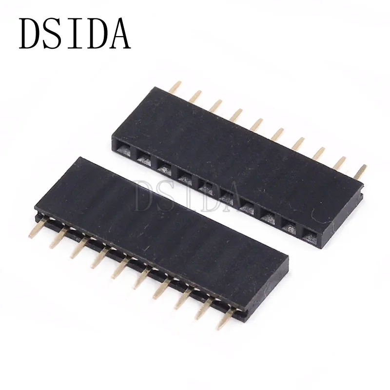 10 шт. штыревой разъем мама штырьков шаг 2 54 мм Однорядный 1x10 1*10 для печатной