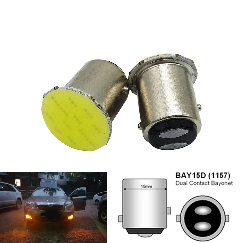 10x P21W 1157 BAY15D 1156 Ba15S автомобильная светодиодная лампа сигнала COB супер яркая