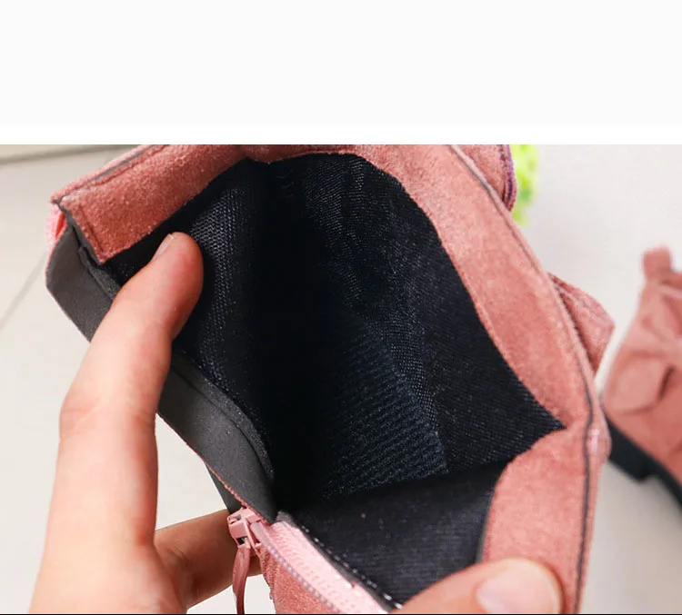 Spring Autumn Teens Girls Bowknot Rubber Leather Martin Boots For Girls Pink black Rome Ankle Princess Boots Shoes New