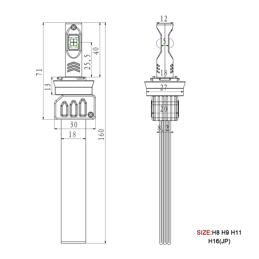 2X 9000LM H7 светодиодный комплект фар для XHP50 чипы безвентиляторный супер белый вождения фар H4 H8 H11 H16(Япония) 9005 9006 H10 9012