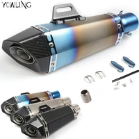 motorcycle real carbon fiber exhaust exhaust muffler pipe for kawasaki yamaha yzf r125 r15 r25 r 125 15 25 mt 07 mt 09 mt 07 10