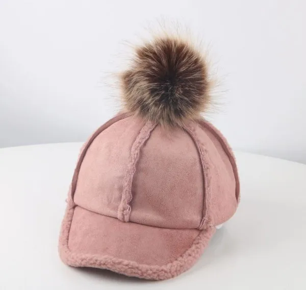 New Winter Baby Hat with Pompom Wool Autumn Girl Adjustable Fur Ball Boy Cap Kids Accessories for 2-6 Years 1PC | Детская одежда и