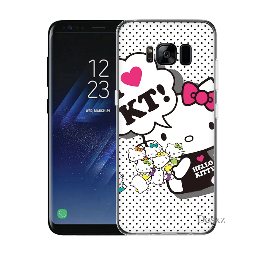 4 Задняя накладка чехла из ТПУ для samsung Galaxy S7 Edge S8 S9 Plus Note 8 9 популярный модный hello kitty - Цвет: 4