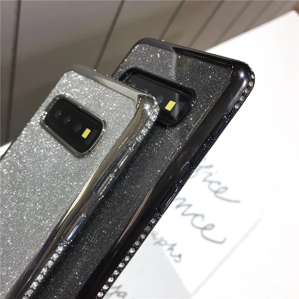 Блестящий чехол для Samsung S10 S10E E из ТПУ с бриллиантами Galaxy A5 A6 A7 A8 2018 Note 9 S9 S8 iPhone XS MAX XR
