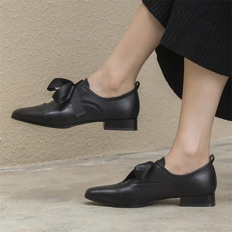 

CONASCO Elegant Women High Heels Pumps Genuine Leather Bowtie Spring Summer New Women's Shoes Woman Sexy Quality Leather Pumps