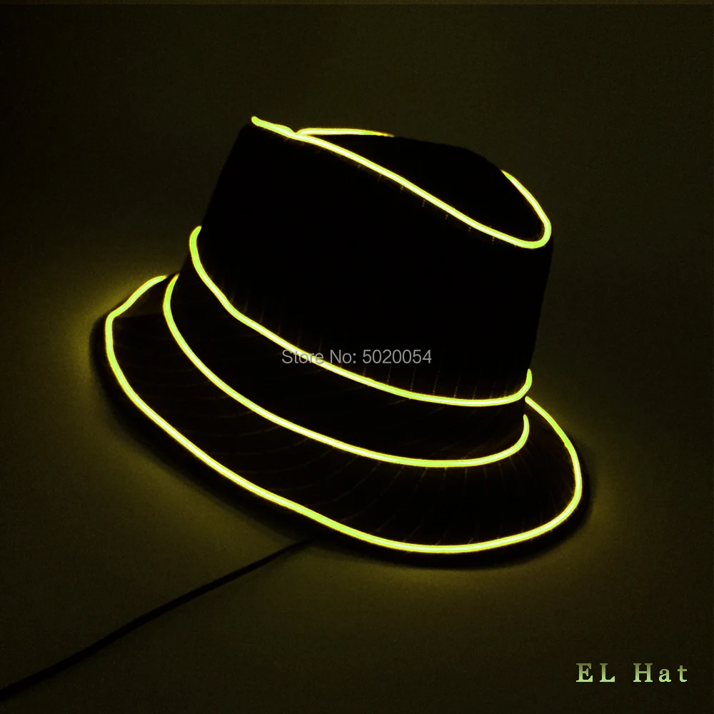 GZYUCHAO EL Lighting Glowing Topper Wire Flashing Hat Wedding Dress Up LED Gentleman For Birthday Christmas | Тематическая одежда