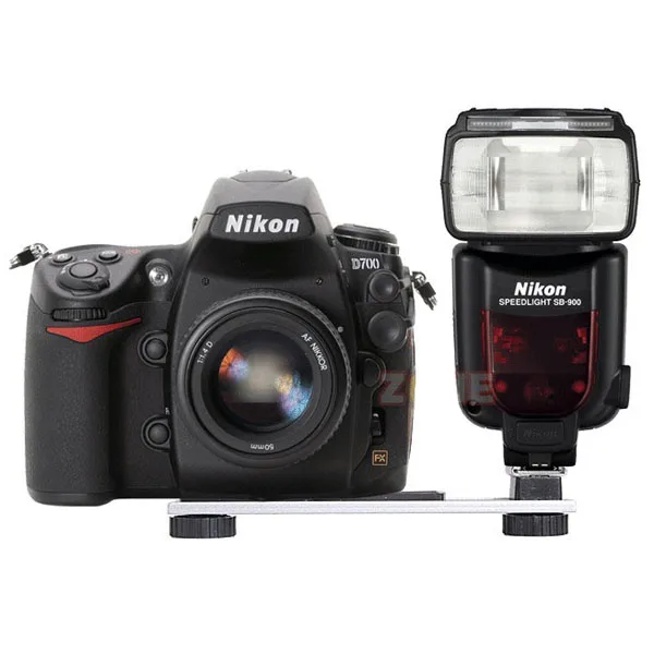 Универсальный двойной держатель для вспышки с 2 винтами адаптерами 1/4 ''с