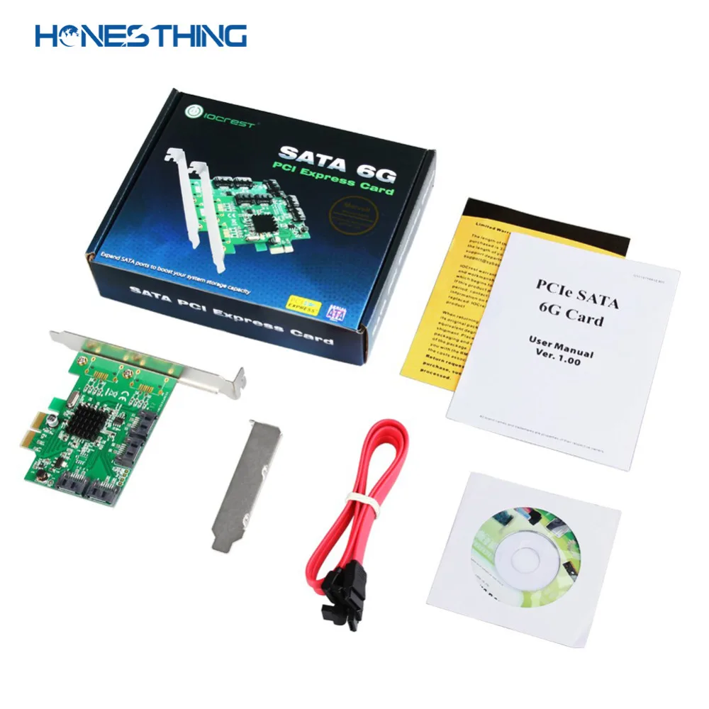 HonesThing PCI-e 4-порта 6 ГБ/сек. HyperDuo SATA III RAID контроллер карты Marvell 88SE9230 с