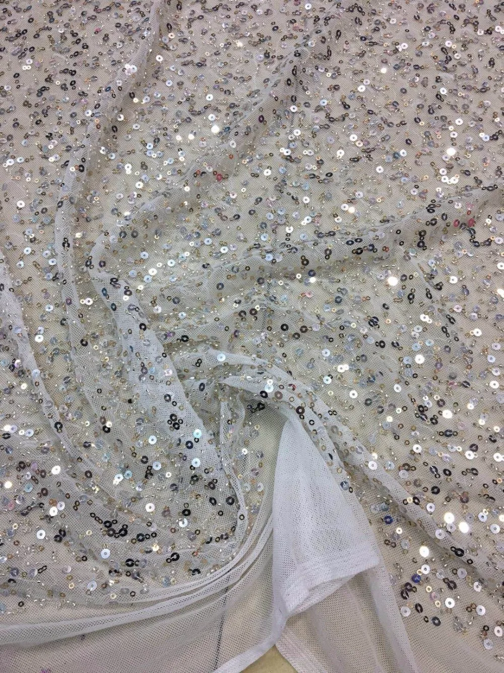 

Embroidered tulle french net lace for fashion dress S-11838 embroidered lace fabric with beads
