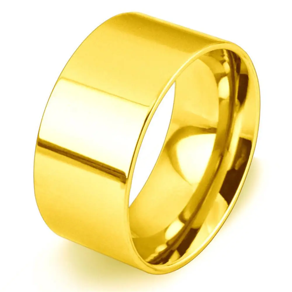 Простой дизайн 10 мм широкое кольцо из нержавеющей стали Трендовое розовое