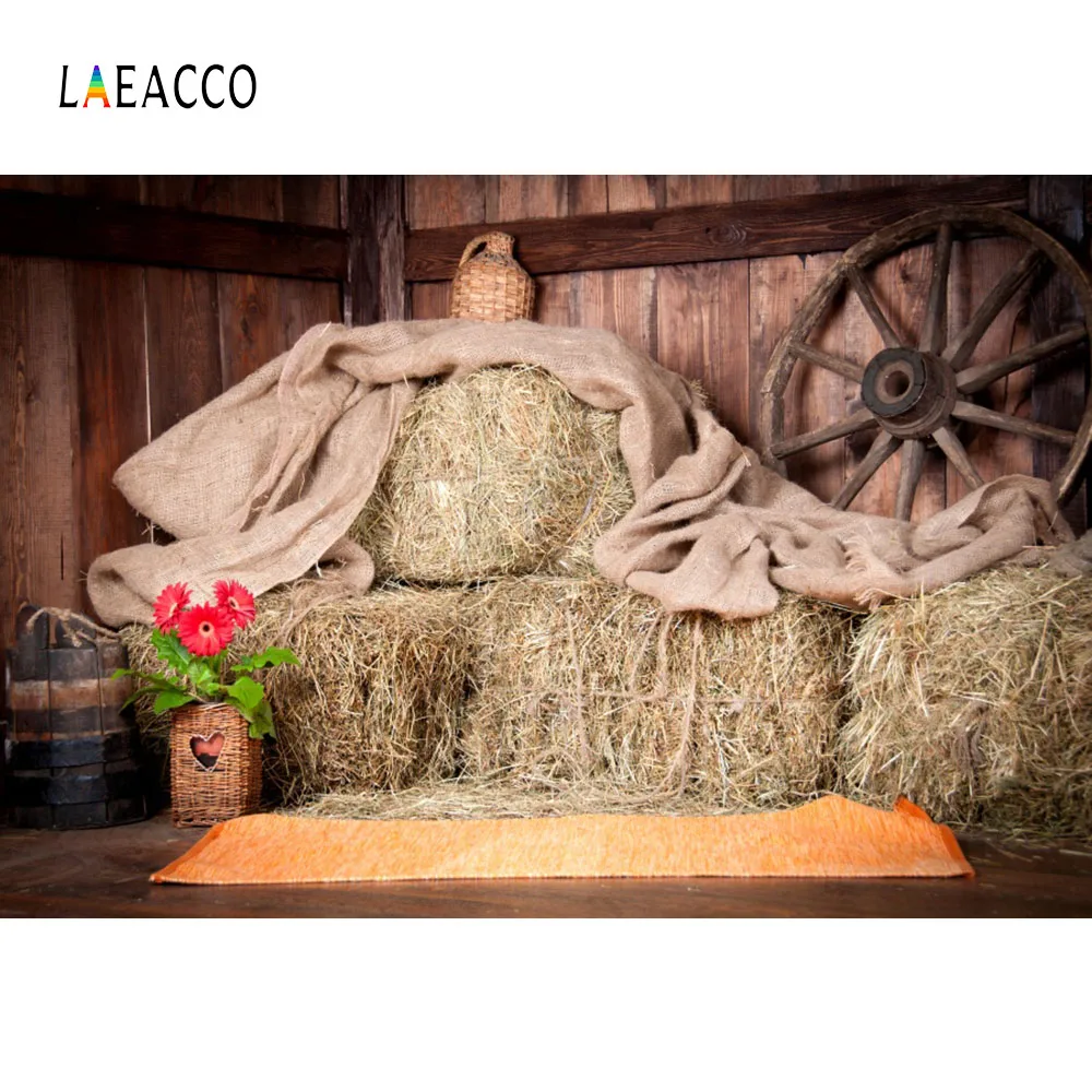 

Laeacco Rural House Farm Haystacks Interior Scene Personalized Photography Backgrounds Photographic Backdrops For Photo Studio