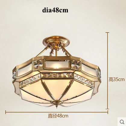 dia48cm pendant Европейский блеск хрустальные светодиодные люстры светильник ing светильники медная спальня Led подвесной светильник люстра s подвесной светильник Luminarias - Цвет абажура: dia48cm pendant
