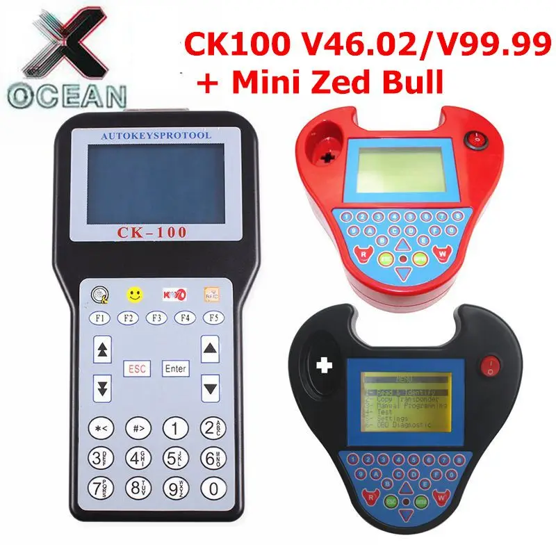 CK100 Key Programmer CK-100 V99.99/46.02/MINI ZED BULL OBD2 Diagnostic Tool Car Fault Reader Auto Code Scanner No Tokens limited