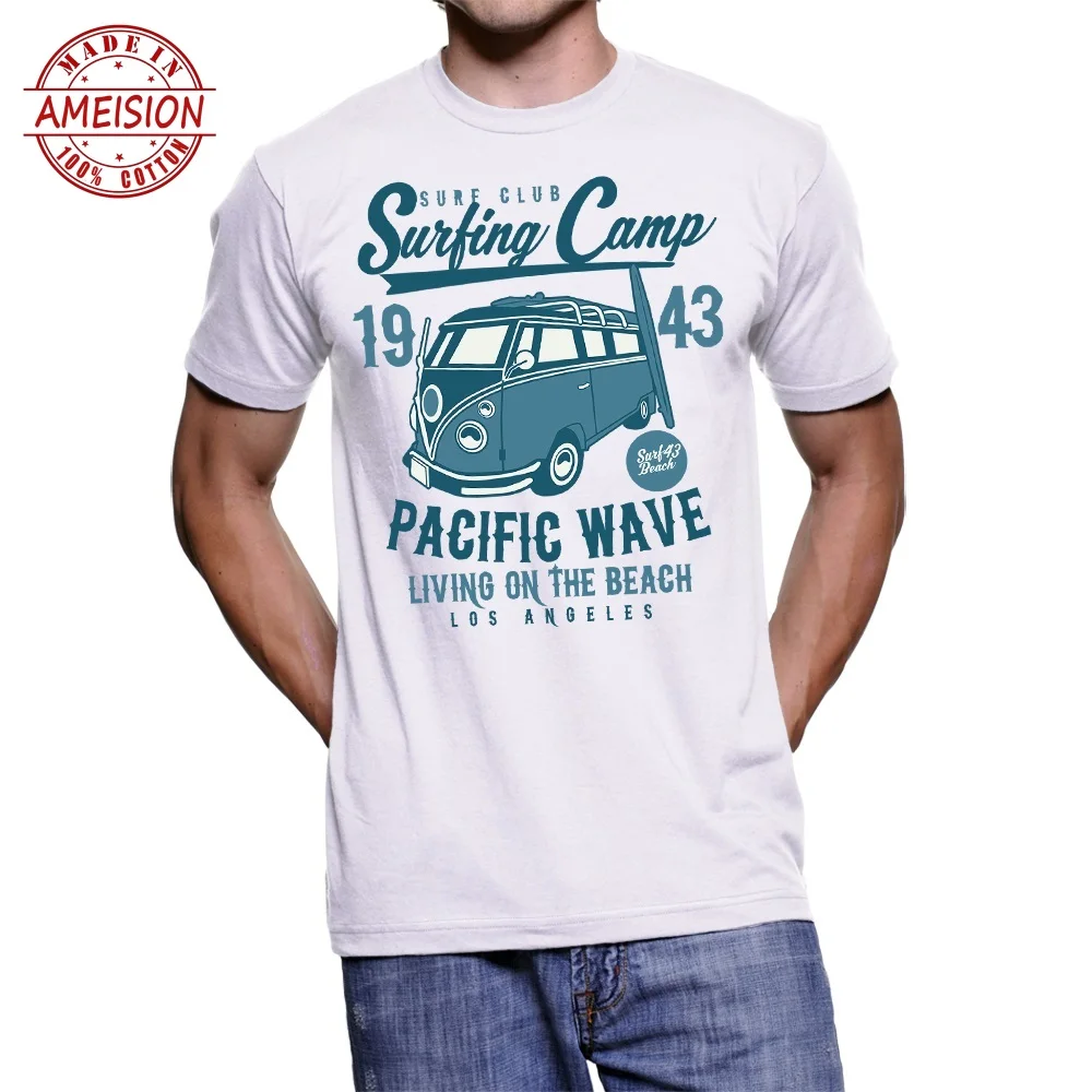 Новая летняя Горячая Распродажа Мужская мода 2019 брендовая футболка UOMO серфинг CAMP