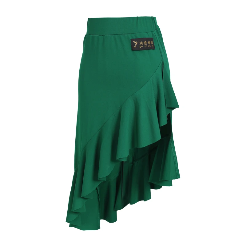

Latin Dance Skirt Sexy Lotus Leaf Asymmetry Skirts Ladies Salsa Cha Dacning Practice Performance Clothes Dancewear Women DN2642