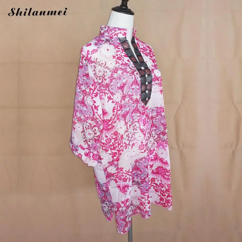 Boho блузка с коротким рукавом повседневные женские топы блузы цветочным принтом