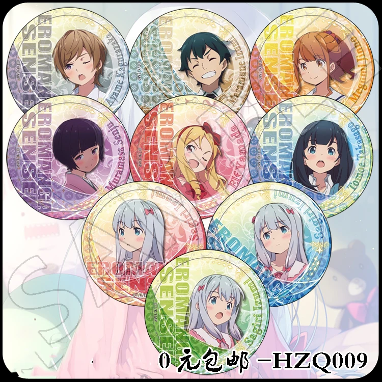 6 шт./компл. 58 мм Eromanga Sensei Masamune Yamada Elf Izumi Sagiri Jinno Megumi Badge Брошь на рюкзак значки